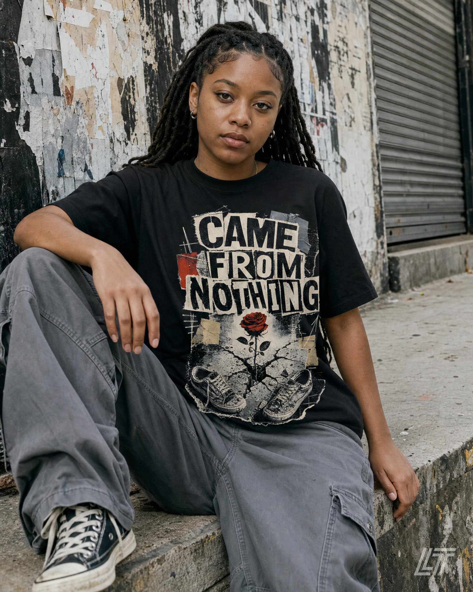Came From Nothing Grunge Tee — Living Trill lifestyle photo