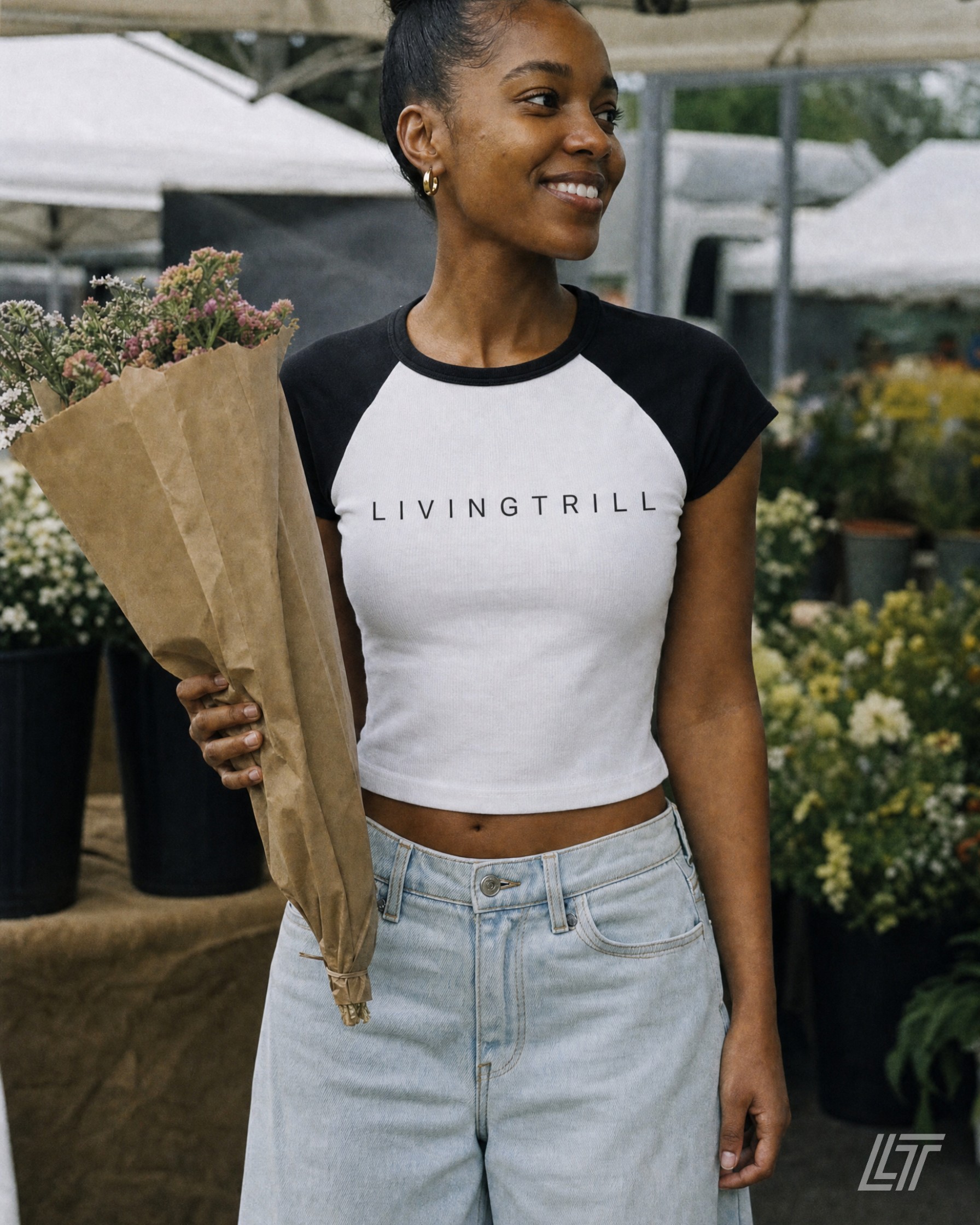 LIVINGTRILL Micro-Rib Baby Tee