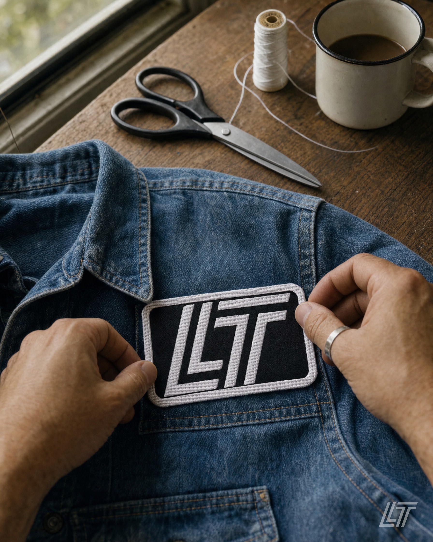 LT Embroidered Patch — Living Trill lifestyle photo