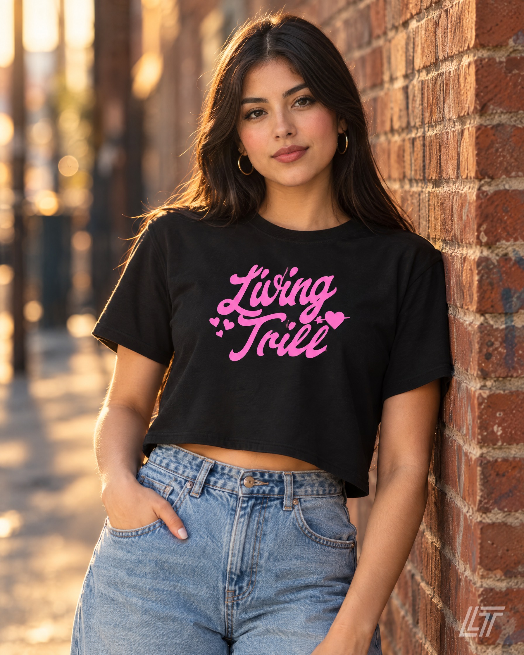 Pink Livingtrill Women’s crop top